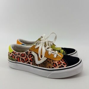 Vans Sport Patchwork Sneakers Size 5.5M/7W Animal Print Multi-Color Low Top
